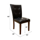 Britney - 20" Side Chair (Set of 2) - Espresso Synthetic Leather & Walnut