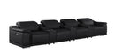 2679 - Genuine Leather Sofa With 4 Power Recliners, Power Headrests & 3 Storage Consoles