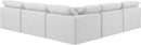 Indulge - Linen 5 Piece Modular Corner Armless Sectional - White