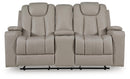 Elevate Edges - Glide Reclining Loveseat With Console - Coin