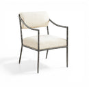 Bastille - Upholstered Dining Arm Chair (Set of 2) - Silver Frame