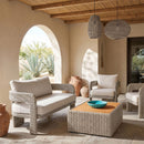 Sandbay - Olefin Water Resistant Fabric And Wicker Outdoor Patio Loveseat