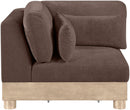 Turin - Chenille Fabric Upholstered Modular Corner Chair - Natural Base