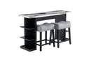 D3232 - 3 Piece Living Room Set (Console Sofa Table & 2 Stools) - Light Gray