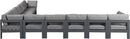 Nizuc - Outdoor Patio 10 Piece Modular Sectional With Gray Frame