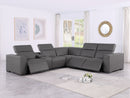 1208 - 6-Piece L-Shaped Leather Reclining Sectional With 3 Power Recliners