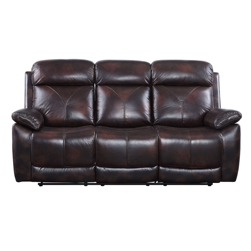 Perfiel - Motion Sofa - Two Tone Dark Brown Top Grain Leather
