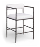 Axis - Linen Textured Cream Fabric Upholstered Counter Stool (Set of 2)