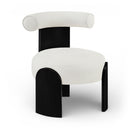Calder - Linen Textured Fabric Upholstered Accent Chair - Painted Black Base