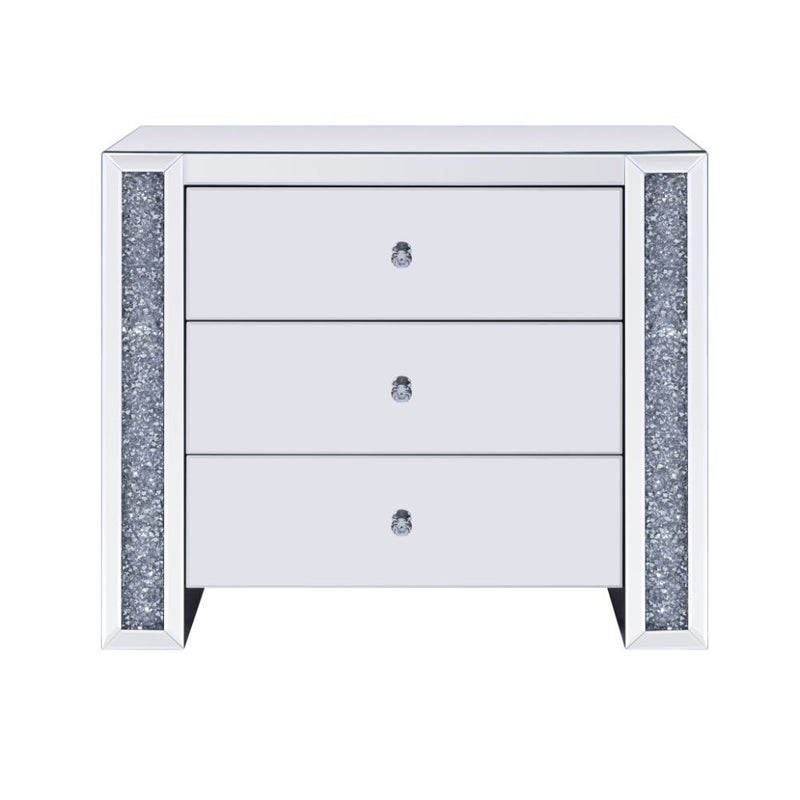 Noralie - 32" Console Cabinet - Mirrored & Faux Diamonds