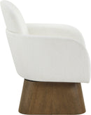 Marlowe - Linen Textured Fabric Upholstered Swivel Accent Chair - Stained Brown