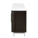Clayten - Server With Marble Top & Fireplace - White & Espresso