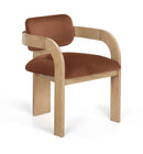 Cedra - Velvet Performance Fabric Upholstered Dining Chair (Set of 2) - Cognac