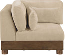 Turin - Chenille Fabric Upholstered Modular Corner Chair - Walnut Base
