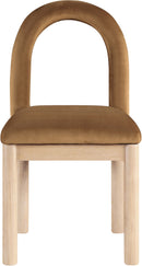 Conrad - Velvet Dining Chair With Natural Legs - Saddle