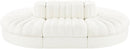 Rummi - Oval Velvet Performance Fabric Upholstered 6 Piece Modular Sectional