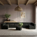Rummi - Velvet Performance Fabric Upholstered 8 Piece Modular Sectional (With 2 Corner Chairs)