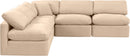 Indulge - Velvet 5 Piece Modular Corner Armless Sectional