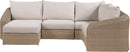 Seacrest - Olefin Water Resistant Fabric And Wicker 5 Piece Outdoor Patio Modular Sectional