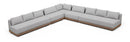 Solace - Olefin Fabric 5 Piece Outdoor Patio Modular Sectional