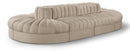 Rummi - Oval Velvet Performance Fabric Upholstered 8 Piece Modular Sectional