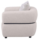 Jeanette - Fabric Upholstered Round Arm Accent Chair - Beige