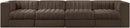Rummi - Velvet Performance Fabric Upholstered 4 Piece Modular Sofa