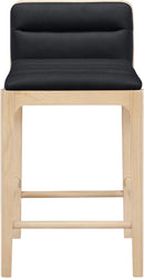 Ellis - Vegan Leather Upholstered Counter Stool (Set of 2) - Natural Base