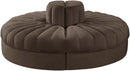 Rummi - Round Velvet Performance Fabric Upholstered 4 Piece Modular Sofa