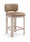 Paloma - Vegan Leather Upholstered Counter Stool (Set of 2) - Tan / Rich Natural