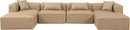 Cube - 6 Piece Modular Double Chaise Sectional - Tan