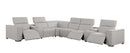 1208 - 8 Piece L Shaped Leather Sectional With 3 Power Recliners & Power Headrests