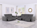 1208 - Leather Reclining Set (Sofa & Loveseat With 4 Power Recliners)