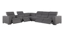 1208 - 7 Piece L-Shaped Leather Reclining Sectional With 4 Power Recliners