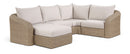 Seacrest - Olefin Water Resistant Fabric And Wicker 5 Piece Outdoor Patio Modular Sectional
