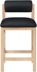 Roundhill - Faux Leather Counter Stool - Natural Frame