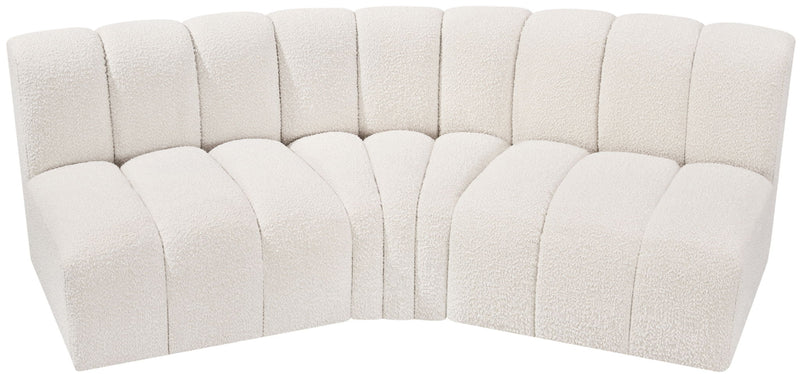 Arc - Boucle Fabric 3 Piece Modular Corner Sofa