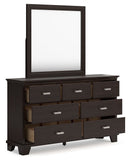 Covetown - Dresser And Mirror - Dark Brown