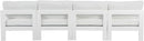 Nizuc - Outdoor Patio 4 Seat Armless Modular Sofa With White Frame