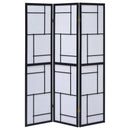 Damis - 3-Panel Room Divider Folding Shoji Screen - Black