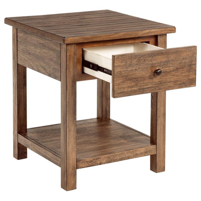Payne - 1 Drawers Wood End Table with Shelf