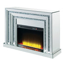 Noralie - 35" Fireplace - Mirrored & Faux Diamonds