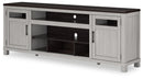 Darborn - XL TV Stand W/Fireplace Option - Gray / Brown