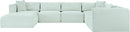 Shaggy - 7 Piece Modular U-Shaped Sectional With Ottoman