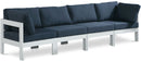 Nizuc - Outdoor Patio 4 Seat Modular Sofa With White Frame