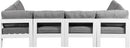 Nizuc - Outdoor Patio 6 Piece Modular Sectional With White Frame