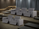 1208 - Modular Leather Sofa Loveseat With 6 Recliners And Power Headrests