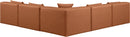 Cube - 5 Piece Modular Corner Armless Sectional - Cognac