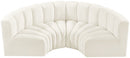 Arc - Velvet 4 Piece U-Shaped Modular Sofa