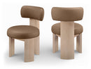 Atelier - Vegan Leather Upholstered Dining Chair (Set of 2) - Painted Natural Frame